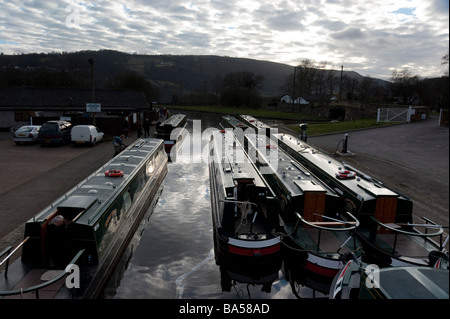 Wales - Llangollen wharf canal boats Stock Photo