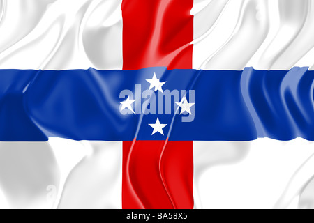 Flag ofNetherland Antilles national country symbol illustration Stock Photo