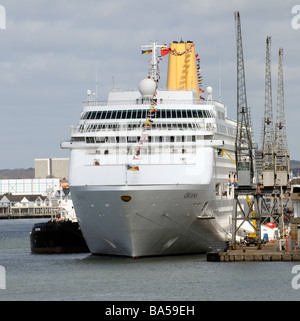Oriana famous P O Cruises company cruise ship berthed in Southampton Docks southern England UK Stock Photo