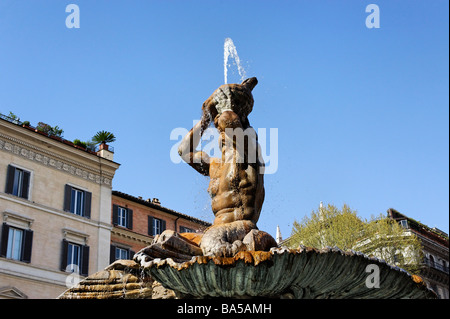 Bernini's Fontana del Tritone in Piazza Barberini Stock Photo