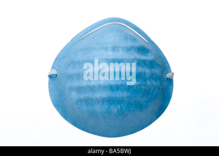 Blue medical, surgical face mask isolated on white background Stock Photo