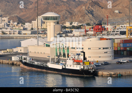 Waterfront and Port Sultan Qaboos at Muttrah also spelt as Mutrah part of Muscat Oman Stock Photo