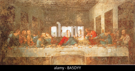 The Last Supper Leonardo da Vinci 15th century mural painting 1495 1498 Stock Photo