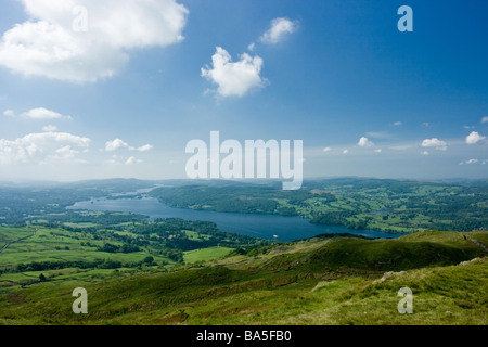 View of Lake Windermere Cumbria from Wansfell Pike Stock Photo