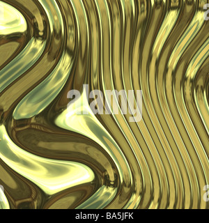 Smooth glossy chromed warped reflective metal surface texture Stock Photo