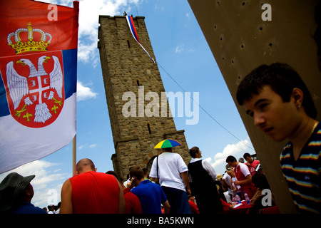 Serbian anniversary celebrations at the site of the 1389 Battle of Kosovo near Pristina Kosovo Gazimestan Kosovo Serbia Stock Photo