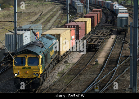 Rail freight marshalling yard, Ipswich, Suffolk, UK Stock Photo ...