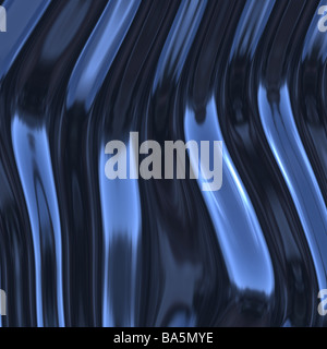 Smooth glossy chromed warped reflective metal surface texture Stock Photo