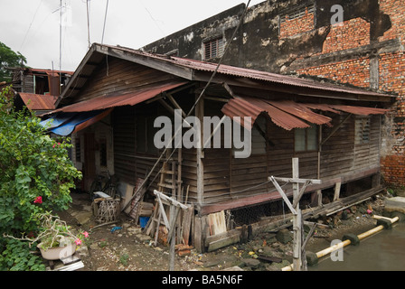 Wooden house on stilts in Kampung Jawa, Malacca Stock Photo