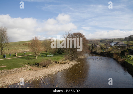 Kirkby Stephen Cumbria England UK March View across the River Eden and Eden Valley to the North Pennines Stock Photo