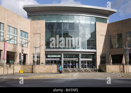 Salford Quays Manchester England UK March The entrance to the Lowry Outlet Mall shopping centre Stock Photo