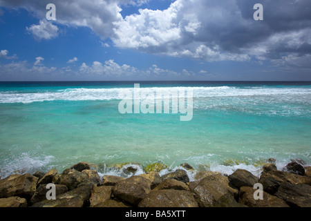 Newly built boardwalk in the South Coast of Barbados from Hastings to Rockley Beach, Barbados, 'West Indies' Stock Photo