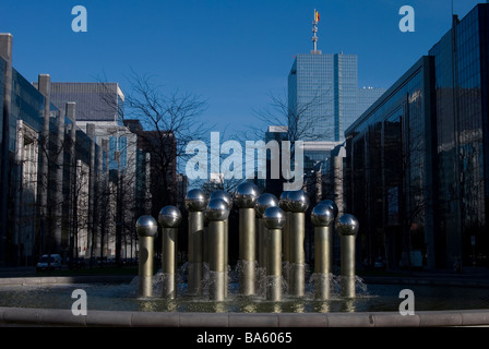 Fountain designed by Pol Bury, in Brussels, Belgium Stock Photo