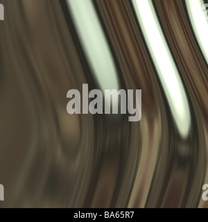 Smooth glossy chromed warped reflective metal surface texture Stock Photo