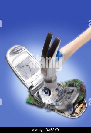 Smashing cellular phone Stock Photo - Alamy
