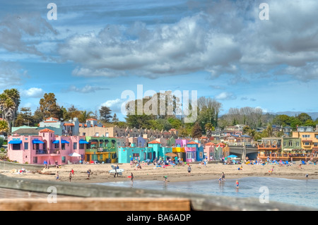 View of Capitola from the wharf Stock Photo