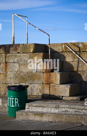 Steps on the breakwater at Howth harbour Dublin Stock Photo