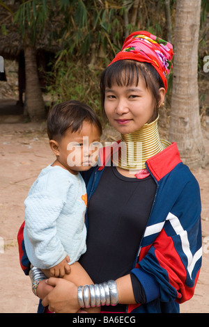 Long necked Women and Infant from the Karen Tribe Thailand