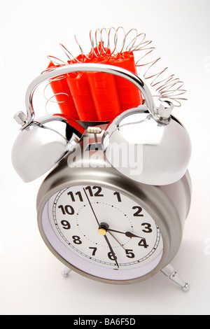 Alarm clock with dynamics attached Stock Photo