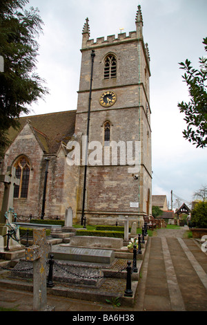 St Martin's Church in Bladon near Woodstock, Oxfordshire, UK, site of the final resting place of Sir Winston Churchill. Stock Photo