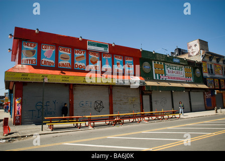 The vacant real estate in Coney Island in New York on the opening day of the season Stock Photo