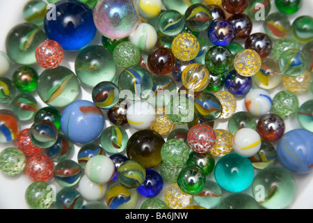 Traditional glass marbles. Stock Photo