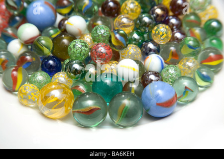 Traditional glass marbles. Stock Photo