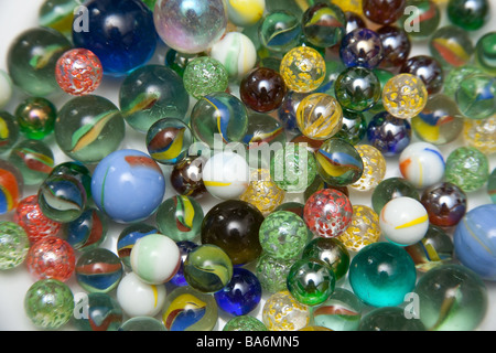 Traditional glass marbles. Stock Photo