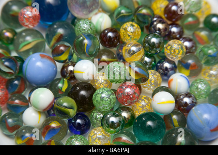 Traditional glass marbles. Stock Photo