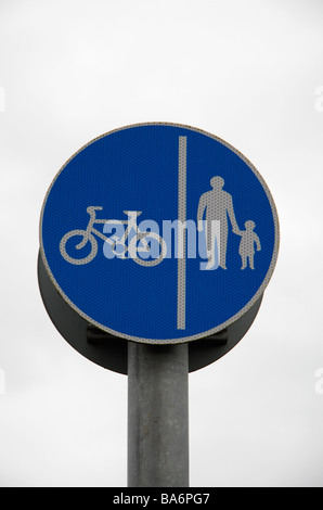 the cycle and pedestrian path road sign on a transparent background ...