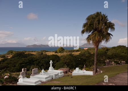 View of St Kitts from St Thomas the oldest Anglican Church in the Caribbean Stock Photo