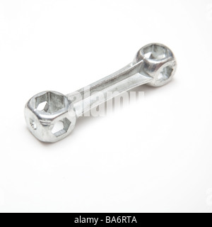 Bicycle spanner isolated on a white studio background Stock Photo