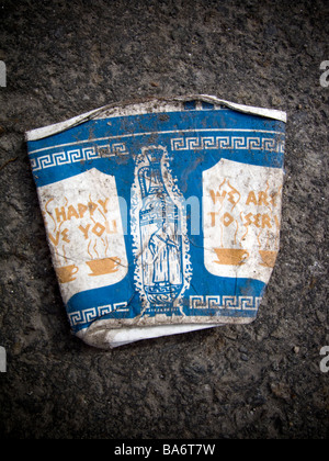 Crushed coffee cup from a Greek diner in New York on Saturday March 28 2009 Richard B Levine Stock Photo