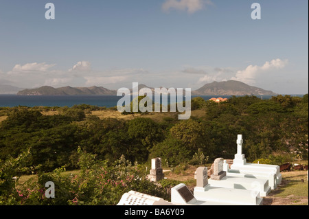 View of St Kitts from St Thomas the oldest Anglican Church in the Caribbean Stock Photo