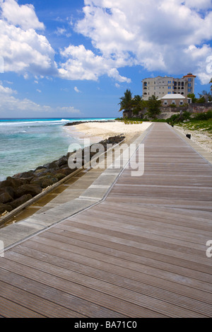 Newly built boardwalk in the South Coast of Barbados from Hastings to Rockley Beach, Barbados, 'West Indies' Stock Photo