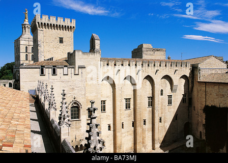 France, Vaucluse, Avignon, Palais des Papes classified as World Heritage by UNESCO Stock Photo