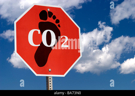 Stop Carbon Footprint Stock Photo