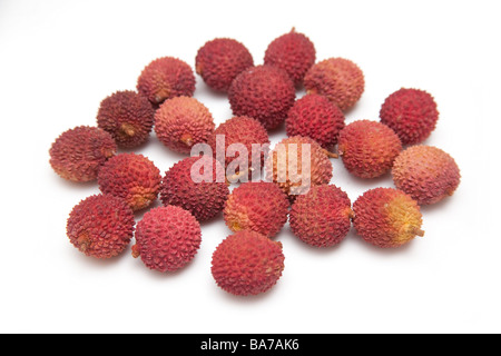 Lychees isolated on a white studio background Stock Photo