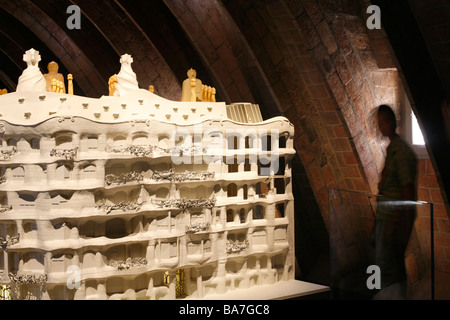 Model of Antoni Gaudí's Casa Mila Museum, La Pedrera, Eixample, Barcelona, Catalonia, Spain Stock Photo