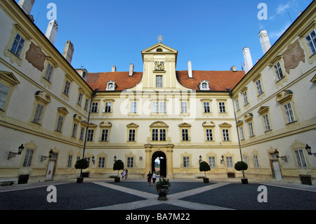 Courtyard Castle Valtice, Czech Republica Stock Photo