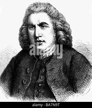 Johnson, Samuel, 18.9.1709 - 13.12.1784, English author / writer, portrait, wood engraving, 19th century, , Stock Photo