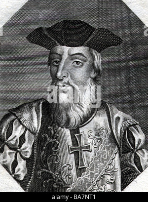 Gama, Vasco da, circa 1469 - 24.12.1524, Portuguese navigator,  copper engraving, 16th century, Artist's Copyright has not to be cleared Stock Photo