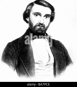 Verdi, Giuseppe, 10.10.1813 - 27.1.1901, Italian composer, portrait as young man, engraving, 1842, Stock Photo