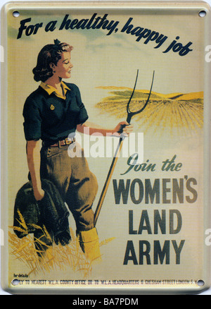 JOIN THE WOMEN'S LAND ARMY - British WW2 poster about 1941 Stock Photo ...