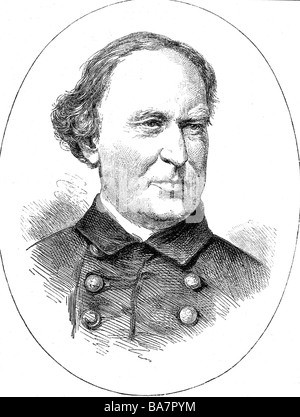 Farragut, David Glasgow, 5.7.1801 - 14.8.1870, US admiral, portrait, early 1862, contemporaneous wood engraving, Stock Photo