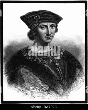 Charles VIII 'the Affable', 30.6.1470 - 7.4.1498, King of France 1483 - 1498, portrait, steel engraving, 19th century, Artist's Copyright has not to be cleared Stock Photo