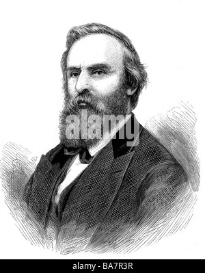 Hayes, Rutherford B., 4.10.1822 - 17.1.1893, American politician (Republican), 19th President of the United States of America 1877 - 1881, portrait, wood engraving, 1877, Stock Photo