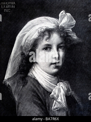 Vigee-Lebrun, Elisabeth Marie Louise, 16.4.1755 - 30.3.1842, French painter, portrait, self-portrait, print, Stock Photo
