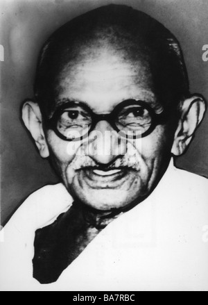 Gandhi, Mohandas Karamchand called Mahatma, 2.10.1869 - 30.1.1948, Indian politician, portrait, 1930s, , Stock Photo