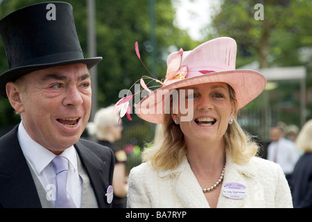 Lord Andrew Lloyd Webber and his wife Madeline at the races Stock Photo